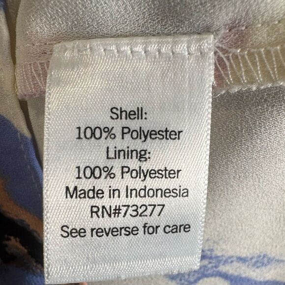 Nine West white colorful abstract print vneck top size XS - Picture 5 of 6